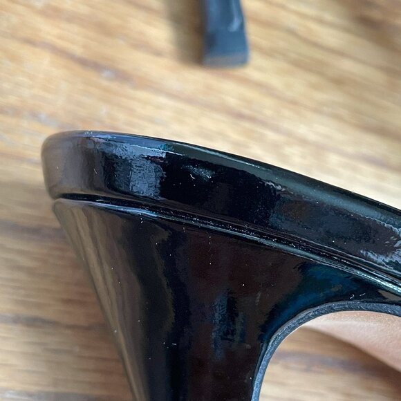 Ralph Lauren Purple Label Black Patent Leather Platform Sandals, US 10 - Picture 8 of 16